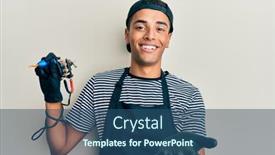  Presentation with hand palm - Amazing theme having young-handsome-african-american-man backdrop and a ocean colored foreground