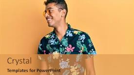  Presentation with african american - Slides having young-handsome-african-american-man background and a gold colored foreground