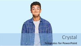  Presentation with african american culture - Beautiful slide deck featuring young-handsome-african-american-man backdrop and a light blue colored foreground