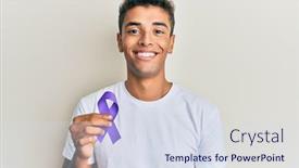  Presentation with african american - Presentation theme consisting of young-handsome-african-american-man background and a sky blue colored foreground