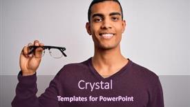  Presentation with optical - Colorful presentation theme enhanced with young-handsome-african-american-optical backdrop and a tawny brown colored foreground