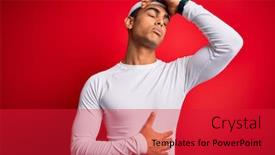  Presentation with flu virus - Slide deck with young-handsome-african-american-sportsman background and a red colored foreground