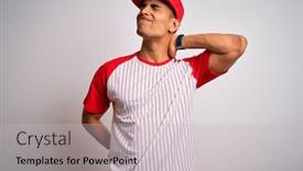  Presentation with injury - PPT theme with young-handsome-african-american-sportsman background and a light gray colored foreground