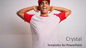  Presentation with populations african american - Audience pleasing slides consisting of young-handsome-african-american-sportsman backdrop and a light gray colored foreground