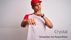  Presentation with violence - Presentation with young-handsome-african-american-sportsman background and a lemonade colored foreground