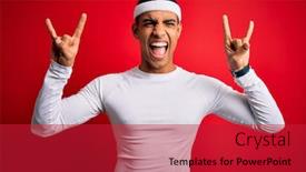  Presentation with red star - Colorful PPT layouts enhanced with young-handsome-african-american-sportsman backdrop and a crimson colored foreground