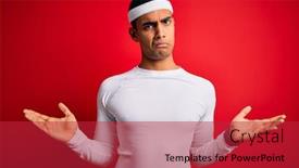  Presentation with sportswear - Cool new PPT theme with young-handsome-african-american-sportsman backdrop and a red colored foreground