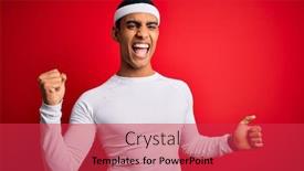  Presentation with american music - Slide deck consisting of young-handsome-african-american-sportsman background and a red colored foreground