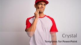  Presentation with african american dental - Amazing PPT theme having young-handsome-african-american-sportsman backdrop and a light gray colored foreground