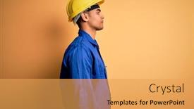  Presentation with worker - Amazing slides having young-handsome-african-american-worker backdrop and a yellow colored foreground