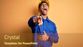  Presentation with camera security - Slides having young-handsome-african-american-worker background and a tawny brown colored foreground