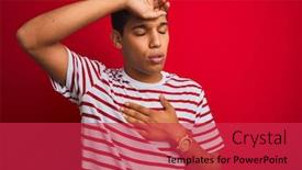  Presentation with fever - PPT theme featuring young-handsome-arab-man-wearing background and a red colored foreground