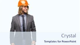  Presentation with architec - PPT theme featuring young-handsome-architec-man background and a sky blue colored foreground