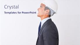  Presentation with architect - Audience pleasing presentation design consisting of young handsome architect man wearing backdrop and a sky blue colored foreground