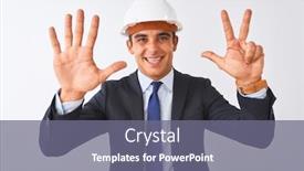  Presentation with architect - Presentation theme featuring young-handsome-architect-man-wearing background and a gray colored foreground