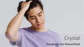  Presentation with asian - Presentation theme consisting of young-handsome-asian-boy background and a light blue colored foreground