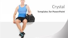  Presentation with athlete - Amazing slides having young-handsome-athlete-sitting backdrop and a  colored foreground