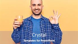  Presentation with healthy juice - Presentation theme with young-handsome-bald-man-drinking background and a ocean colored foreground