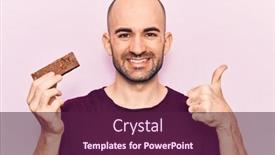  Presentation with energy bar - Cool new presentation with young-handsome-bald-man-holding backdrop and a tawny brown colored foreground