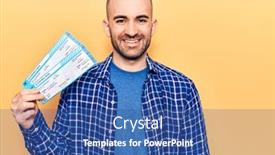  Presentation with airline - Slides enhanced with young-handsome-bald-man-holding background and a ocean colored foreground