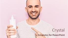  Presentation with happy young student girl holding - Audience pleasing presentation theme consisting of young-handsome-bald-man-holding backdrop and a lemonade colored foreground