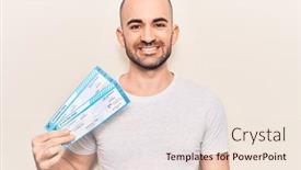  Presentation with airline - Slide deck featuring young-handsome-bald-man-holding background and a lemonade colored foreground