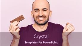  Presentation with energy bar - Slide set consisting of young-handsome-bald-man-holding background and a tawny brown colored foreground