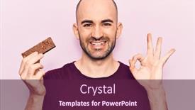  Presentation with energy bar - Theme consisting of young-handsome-bald-man-holding background and a tawny brown colored foreground