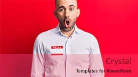  Presentation with bald - Colorful presentation theme enhanced with young-handsome-bald-man-wearing backdrop and a red colored foreground