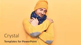  Presentation with confident love - Presentation design having young-handsome-bald-man-wearing background and a yellow colored foreground