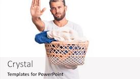  Presentation with defense - Slides enhanced with young-handsome-blond-man-holding background and a light gray colored foreground