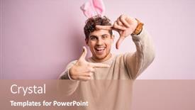  Presentation with frame pink - Cool new presentation with young-handsome-blond-man-wearing backdrop and a coral colored foreground