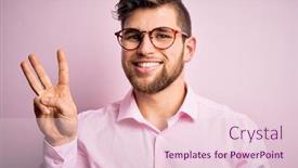  Presentation with blue pink - Cool new presentation theme with young-handsome-blond-man backdrop and a lemonade colored foreground