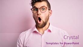  Presentation with blue pink - Presentation featuring young-handsome-blond-man background and a lemonade colored foreground