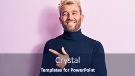  Presentation with king crown - Audience pleasing presentation consisting of young-handsome-blond-man backdrop and a navy blue colored foreground