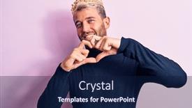  Presentation with king crown - Presentation theme having young-handsome-blond-man background and a navy blue colored foreground