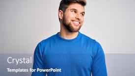  Presentation with blue eyes - Beautiful theme featuring young-handsome-blond-man backdrop and a ocean colored foreground