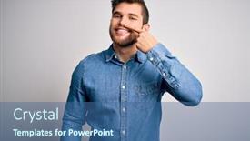  Presentation with blue eyes - Theme having young-handsome-blond-man background and a ocean colored foreground