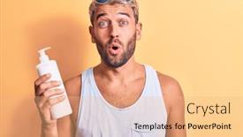  Presentation with beard - Amazing presentation having young-handsome-blond-man backdrop and a coral colored foreground