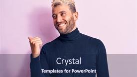  Presentation with king crown - PPT layouts enhanced with young-handsome-blond-man background and a navy blue colored foreground