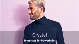  Presentation with king crown - Beautiful slide deck featuring young-handsome-blond-man backdrop and a navy blue colored foreground