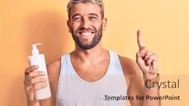  Presentation with beard - Presentation theme enhanced with young-handsome-blond-man background and a coral colored foreground