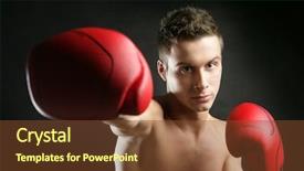  Presentation with black man - Presentation enhanced with young handsome boxer man isolated background and a tawny brown colored foreground