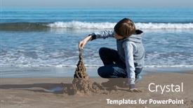  Presentation with old young - Presentation theme having young-handsome-boy-playing background and a gray colored foreground