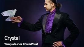  Presentation with doves - Presentation design consisting of his trained white dove background and a black colored foreground