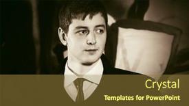  Presentation with graffiti - Theme having young handsome business man against a graffiti wall background and a tawny brown colored foreground