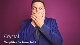  Presentation with purple business - Audience pleasing PPT theme consisting of young handsome business man over purple isolated background shocked covering mouth with hands for mistake secret concept backdrop and a navy blue colored foreground