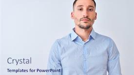  Presentation with simple business - Theme consisting of young-handsome-business-man-standing background and a sky blue colored foreground