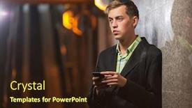  Presentation with black man fashion - Cool new presentation theme with young-handsome-business-man-using backdrop and a wine colored foreground