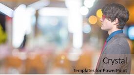  Presentation with business profile - Audience pleasing slide set consisting of young handsome business man wearing backdrop and a coral colored foreground